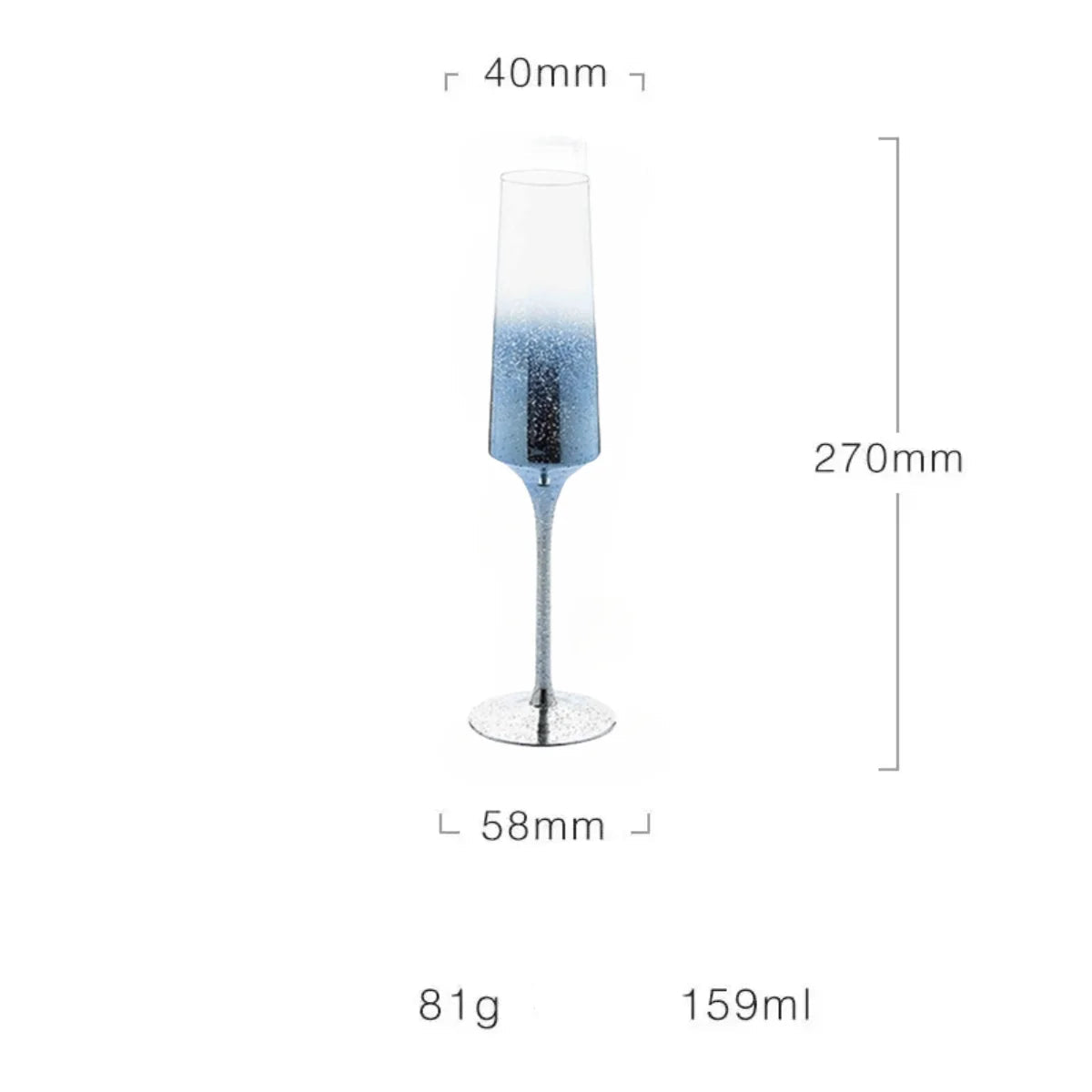 Flûte à Champagne Dégradé Bleu Unique