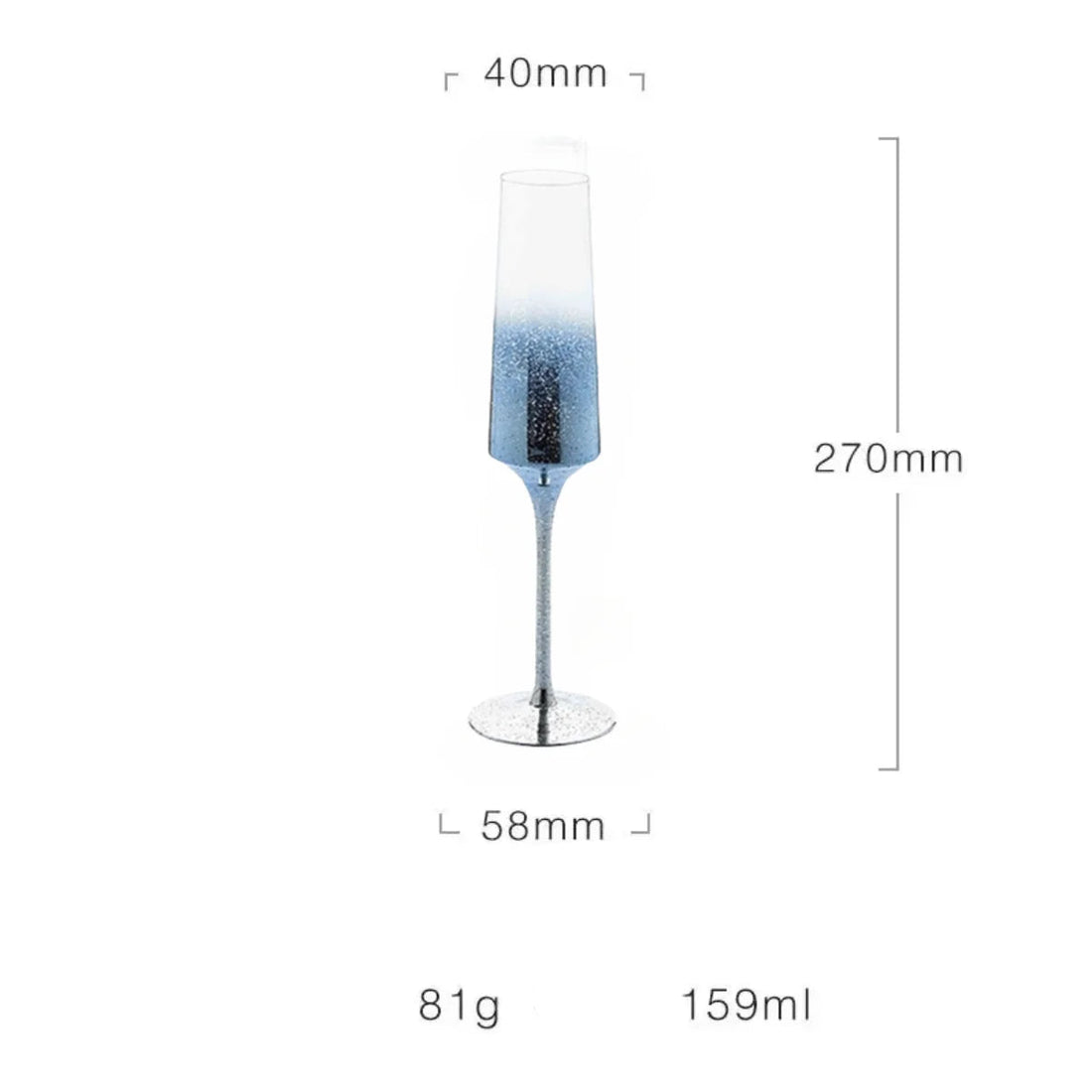 Flûte à Champagne Dégradé Bleu Unique