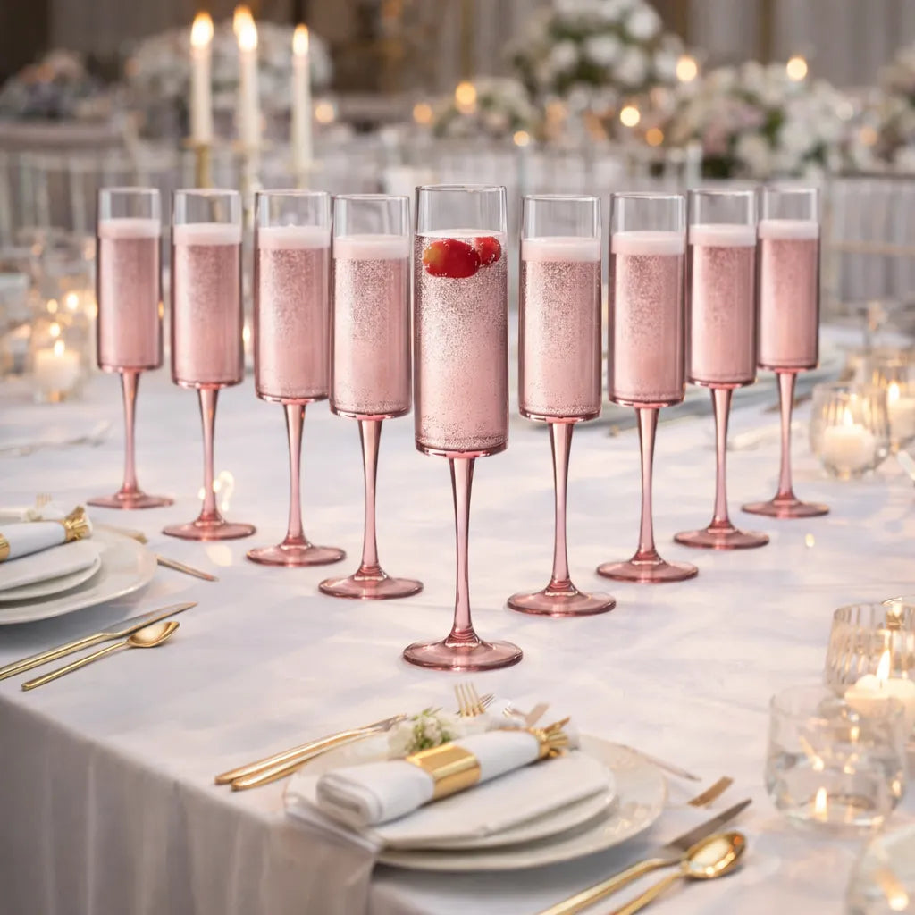 Flûte à Champagne Mariage Rose Incassable Unique