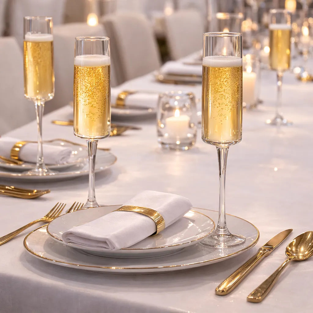 Flûte à Champagne Mariage en Plastique Transparent