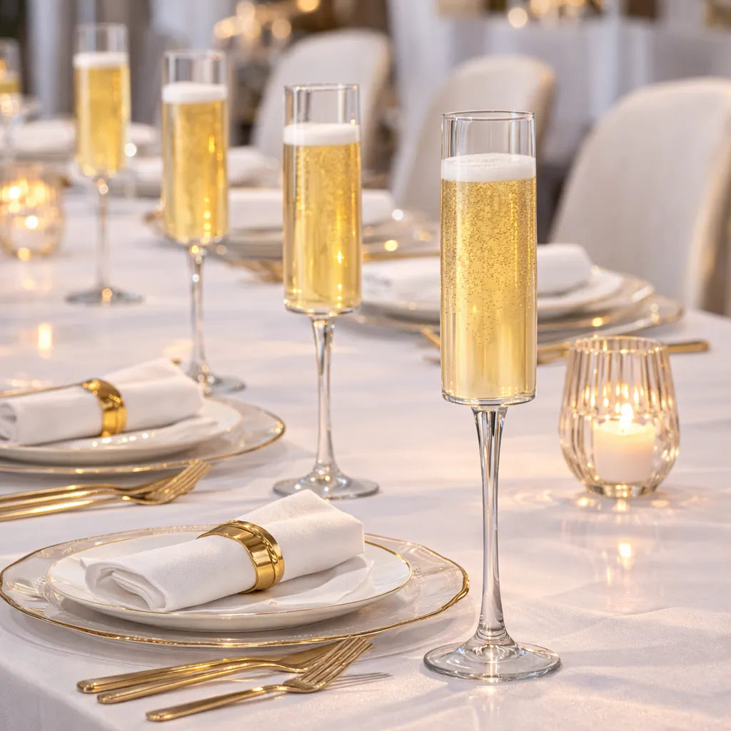 Flûte à Champagne Mariage en Plastique Transparent Classe