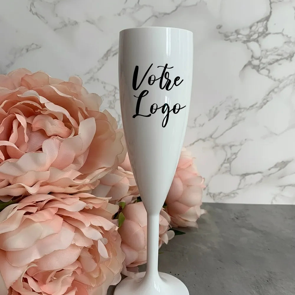 Flûte à Champagne Personnalisée Blanc