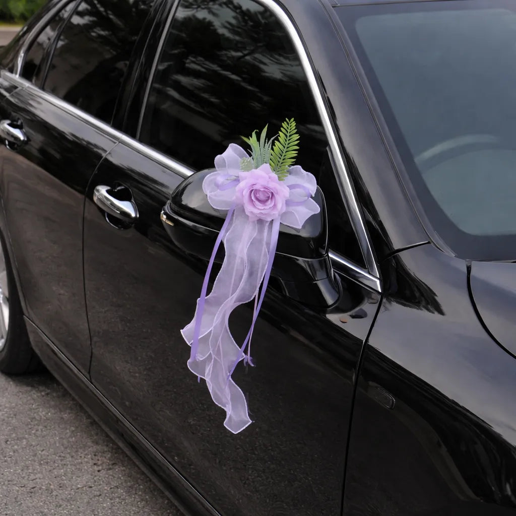 Fleur Artificielle à Ruban Véhicule Mariage champêtre
