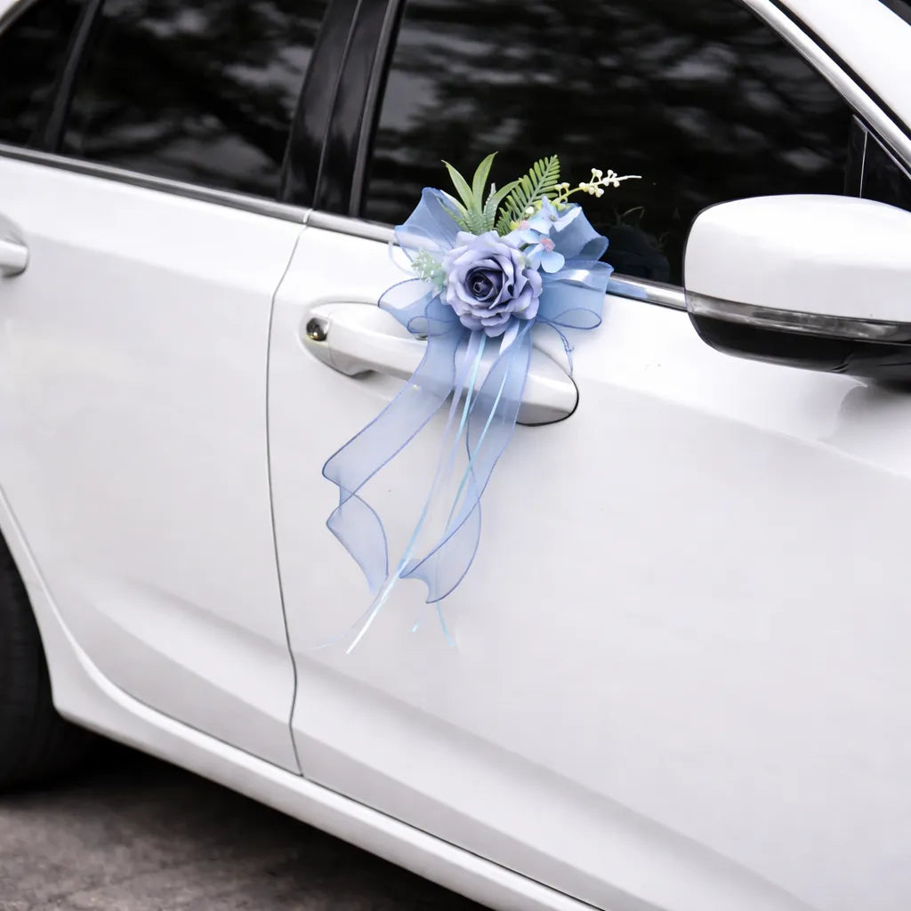 Fleur Bleue à Ruban pour Voiture
