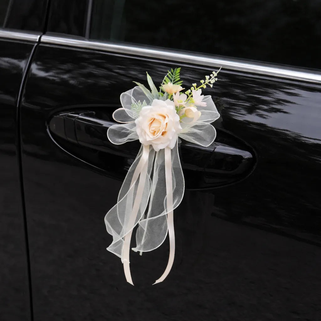 Fleur Champagne Élégante Voiture Mariage