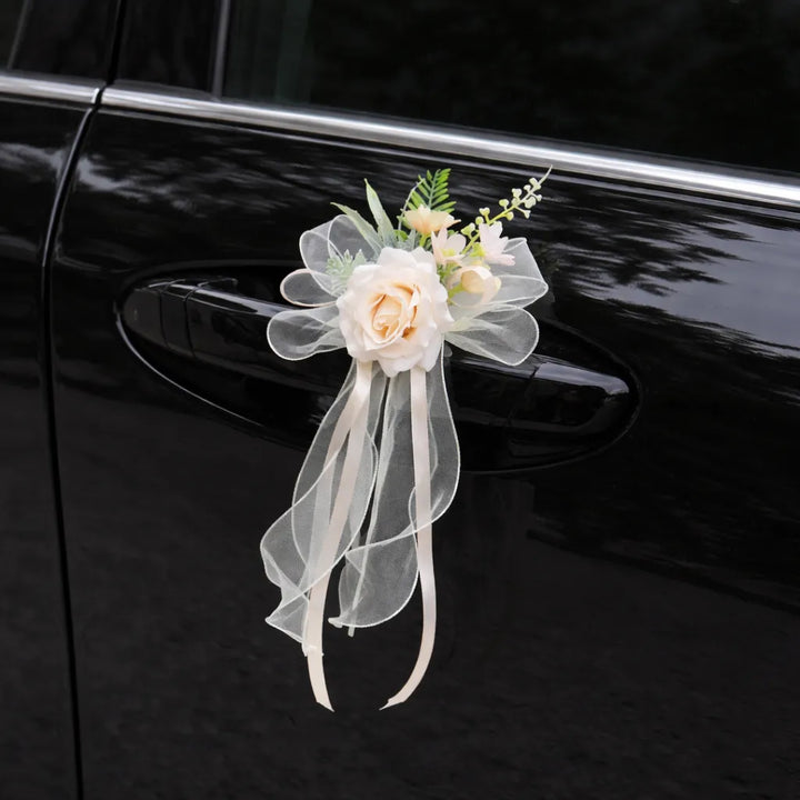 Fleur Champagne Élégante Voiture Mariage