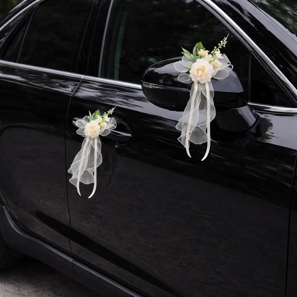 Fleur Champagne Élégante Voiture Mariage élégant
