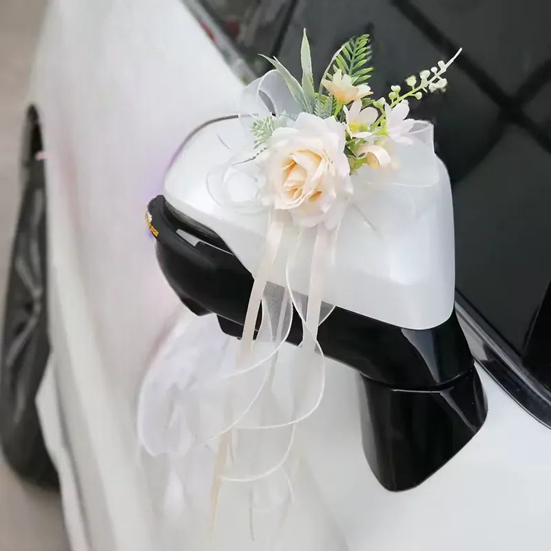 Fleur Champagne Élégante Voiture Mariage raffiné