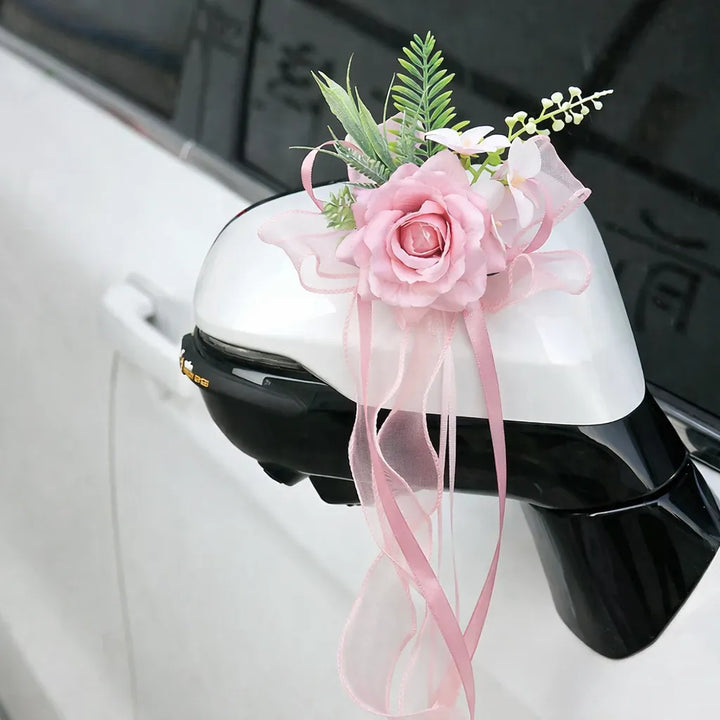 Fleur Rose à Ruban Véhicule Mariage chic