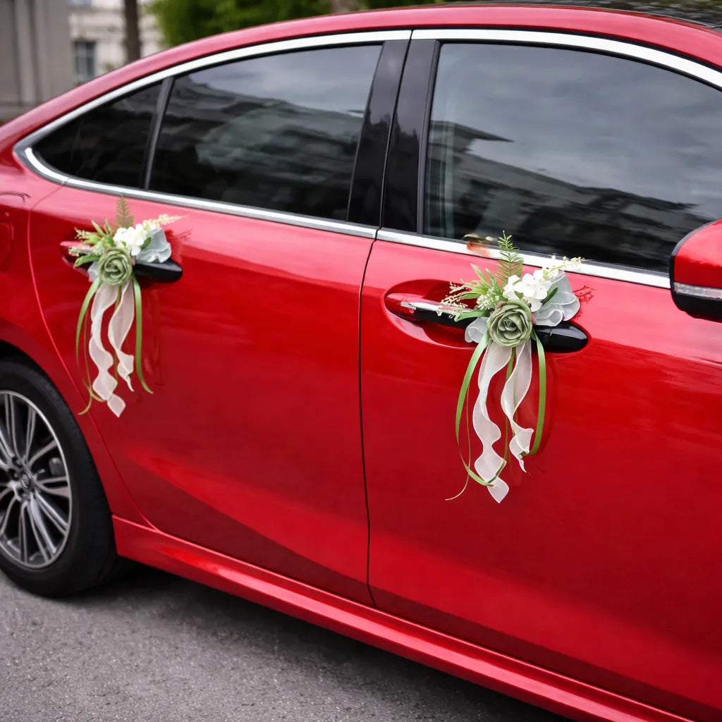 Fleur Verte Artificielle Déco Voiture Durable