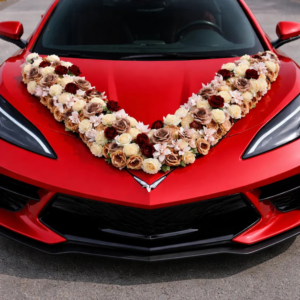Fleurs Artificielles Déco Capot Voiture Mariage