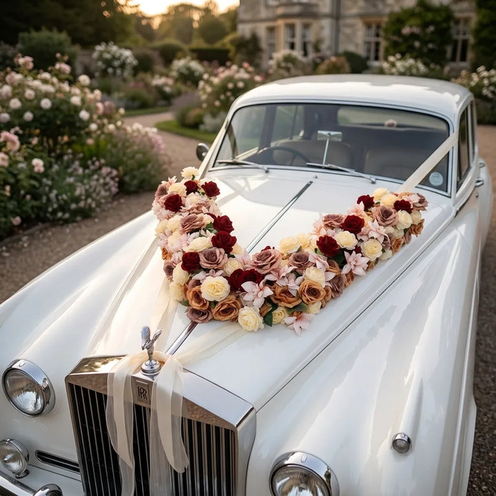 Fleurs Artificielles Déco Capot Voiture Mariage Somptueux