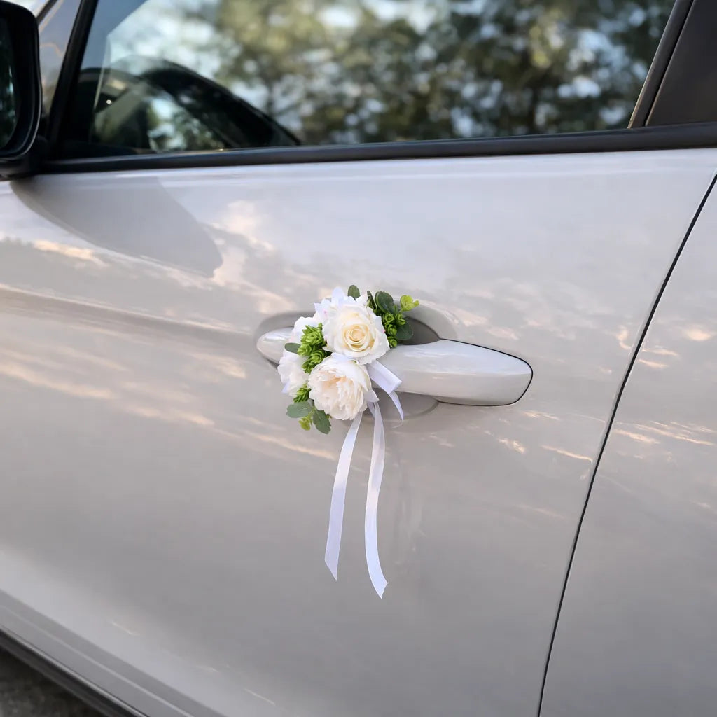 Fleurs Blanches Décoration Voiture Unique