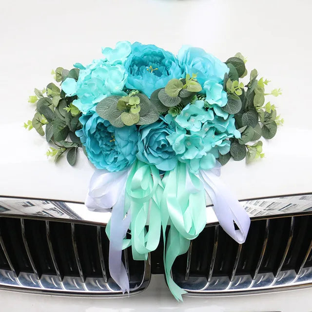 Fleurs Bleues Design Voiture Mariage Champêtre