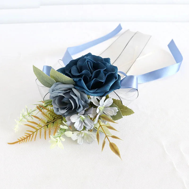 Fleurs Bleues Elégantes pour Voiture Mariage Chic
