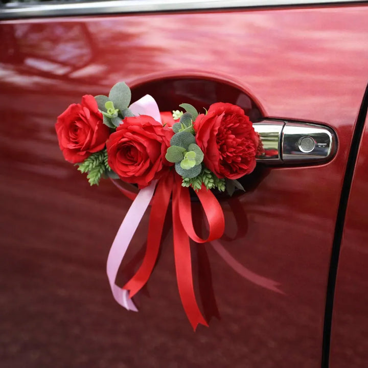 Fleurs Décoratives Rouges Voitures