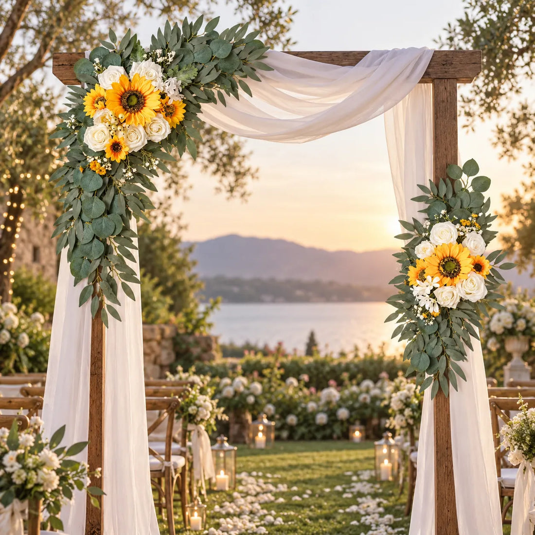Fleurs Jaune Pour Arche Mariage raffiné