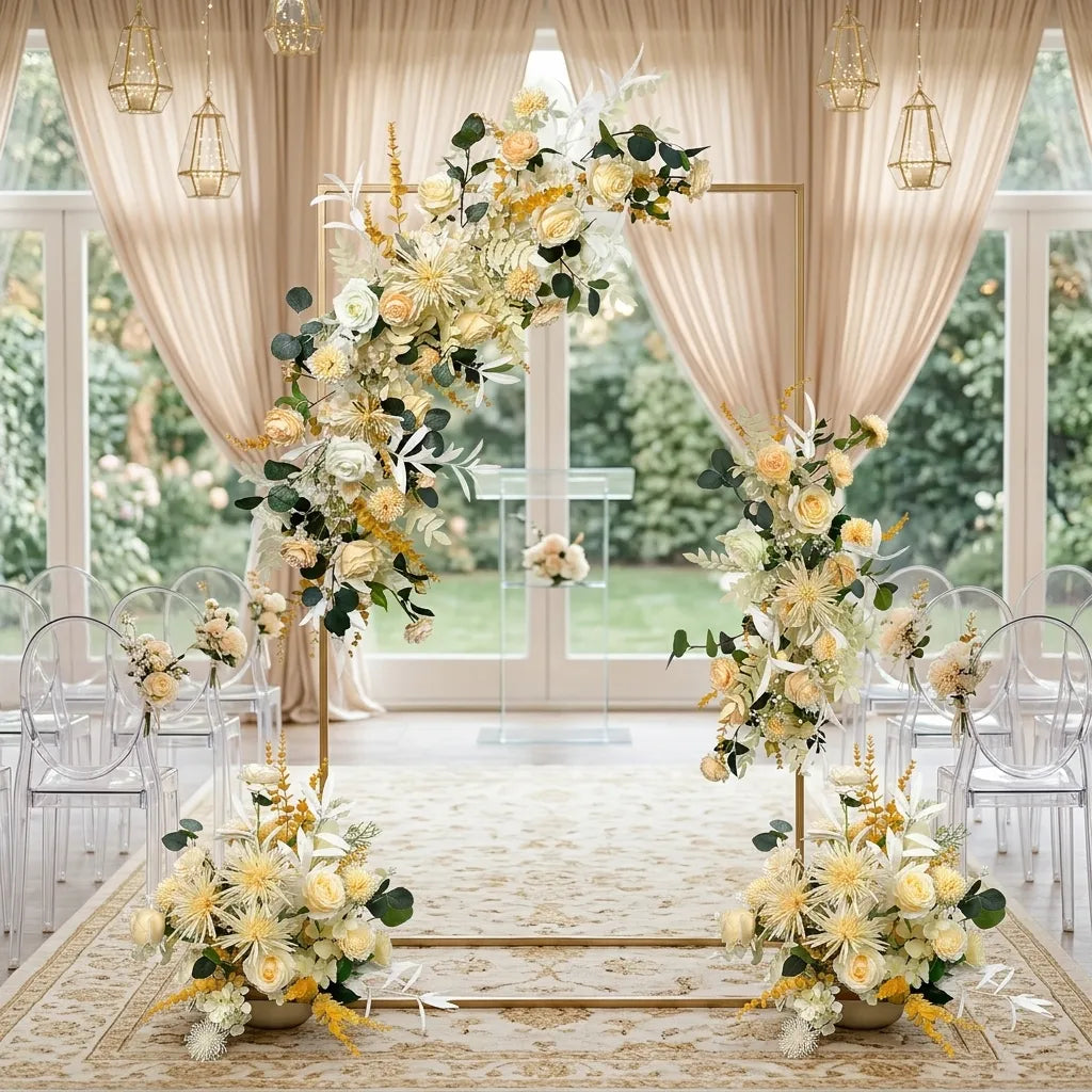Fleurs Jaunes Artificielles Arche Mariage Unique