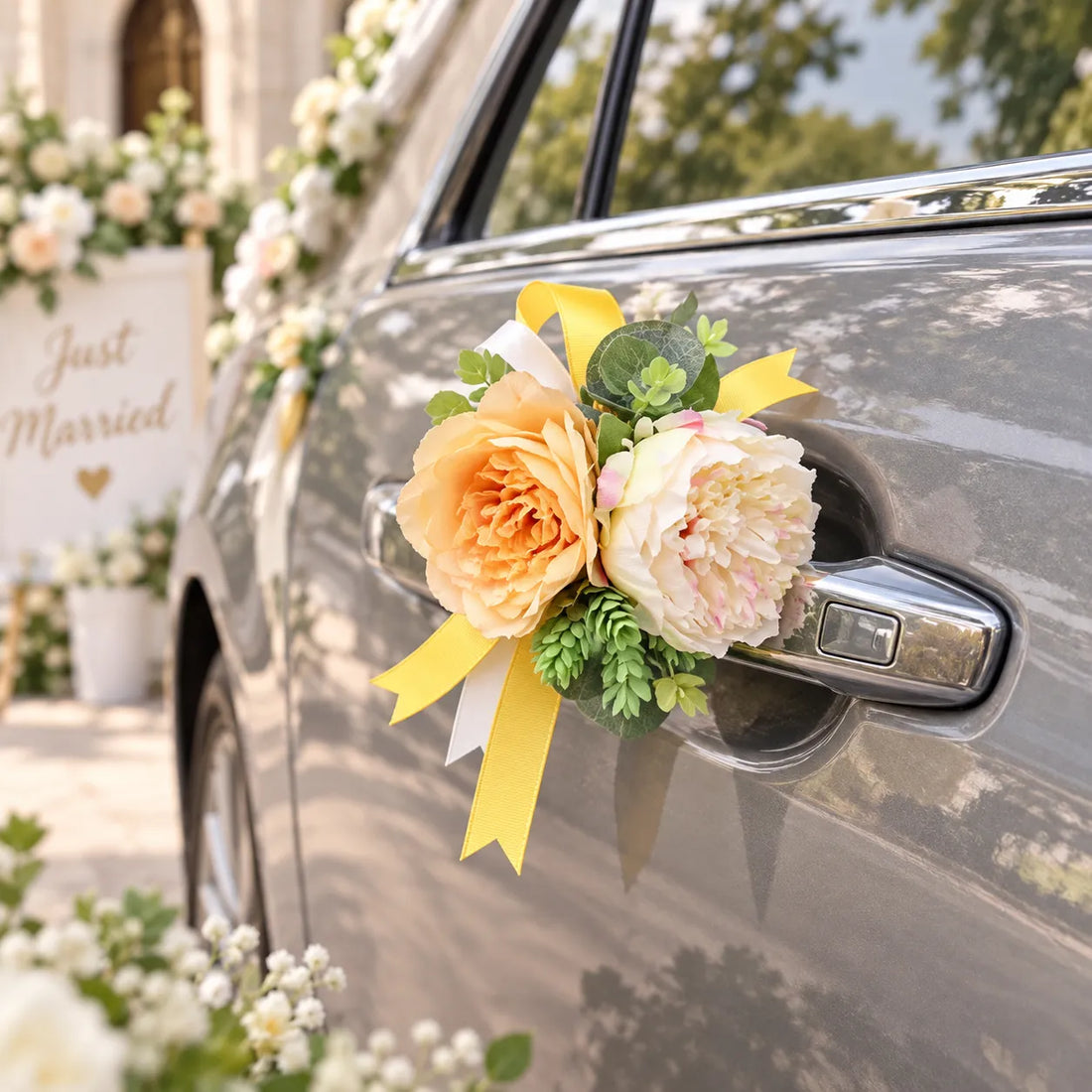 Fleurs Jaunes Pour Portière Voiture romantique