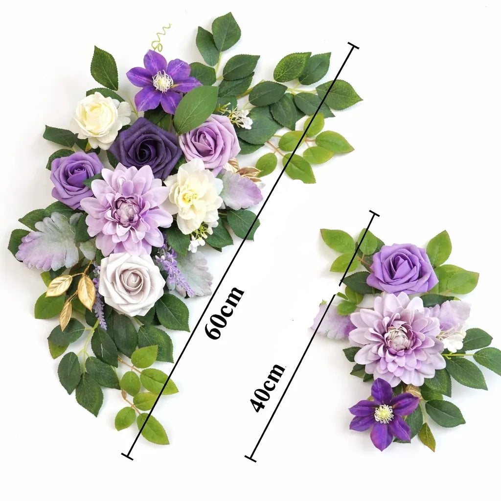 Fleurs Violettes Artificielles Arc Mariage raffiné