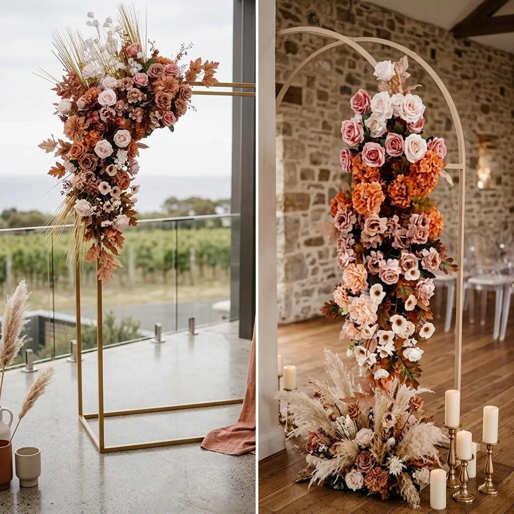 Fleurs de Rose Artificielles pour Arche Mariage Minimaliste