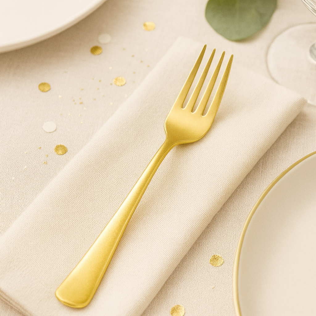 Fourchette Jetable Dorée