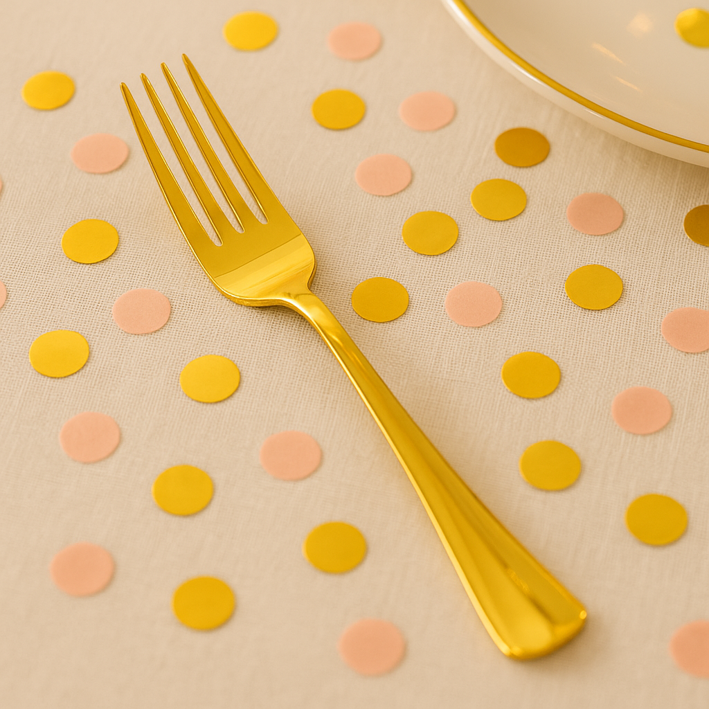 Fourchette Jetable Dorée Minimaliste