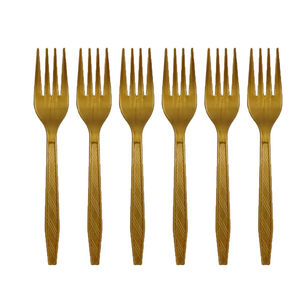 Fourchettes Jetables Dorées