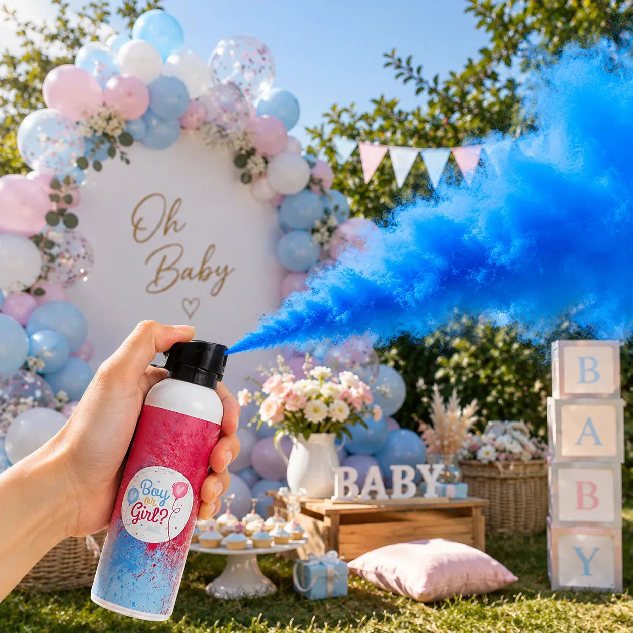 Fumigène Spray Babyshower Garçon