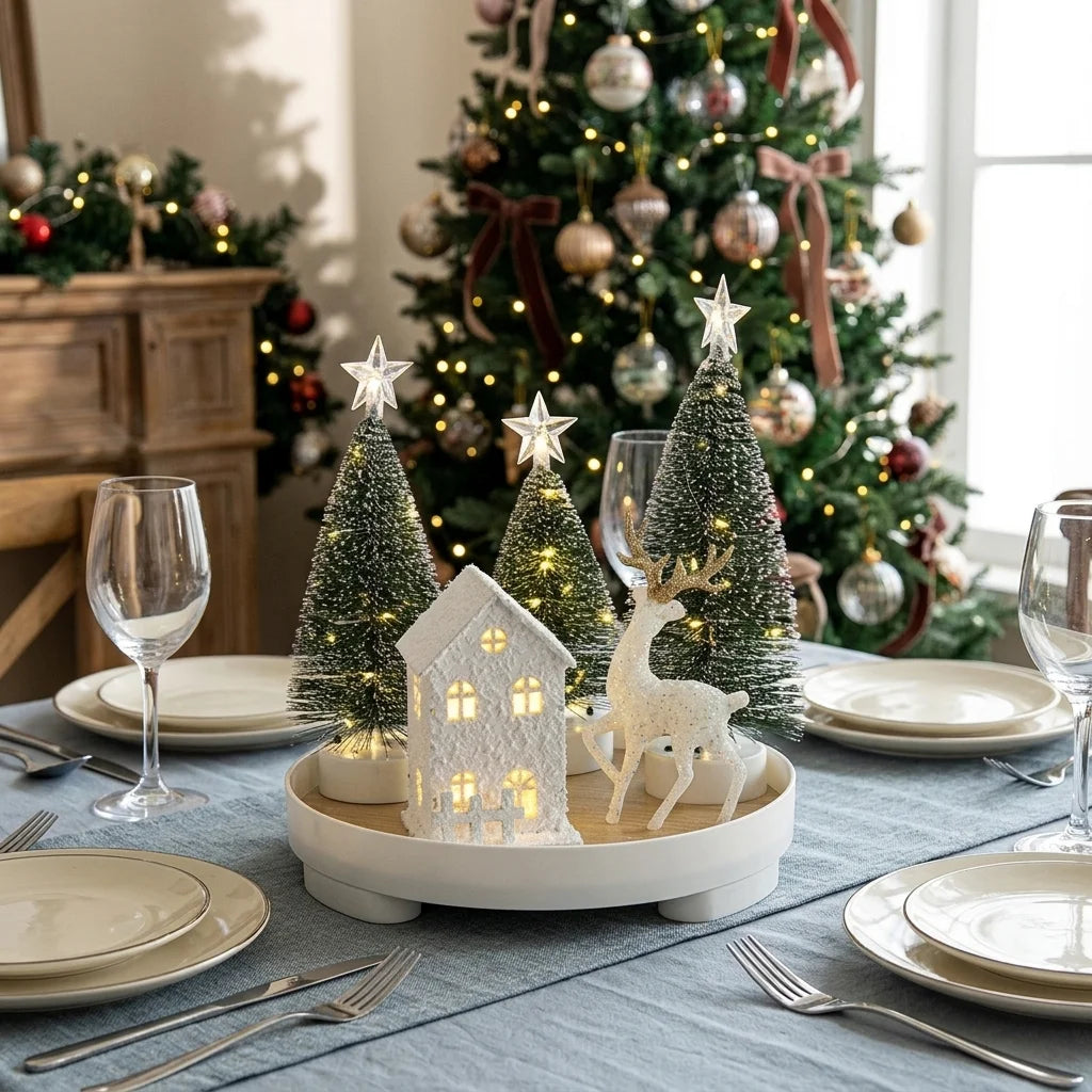 Centre de Table Noël Moderne Lumineux