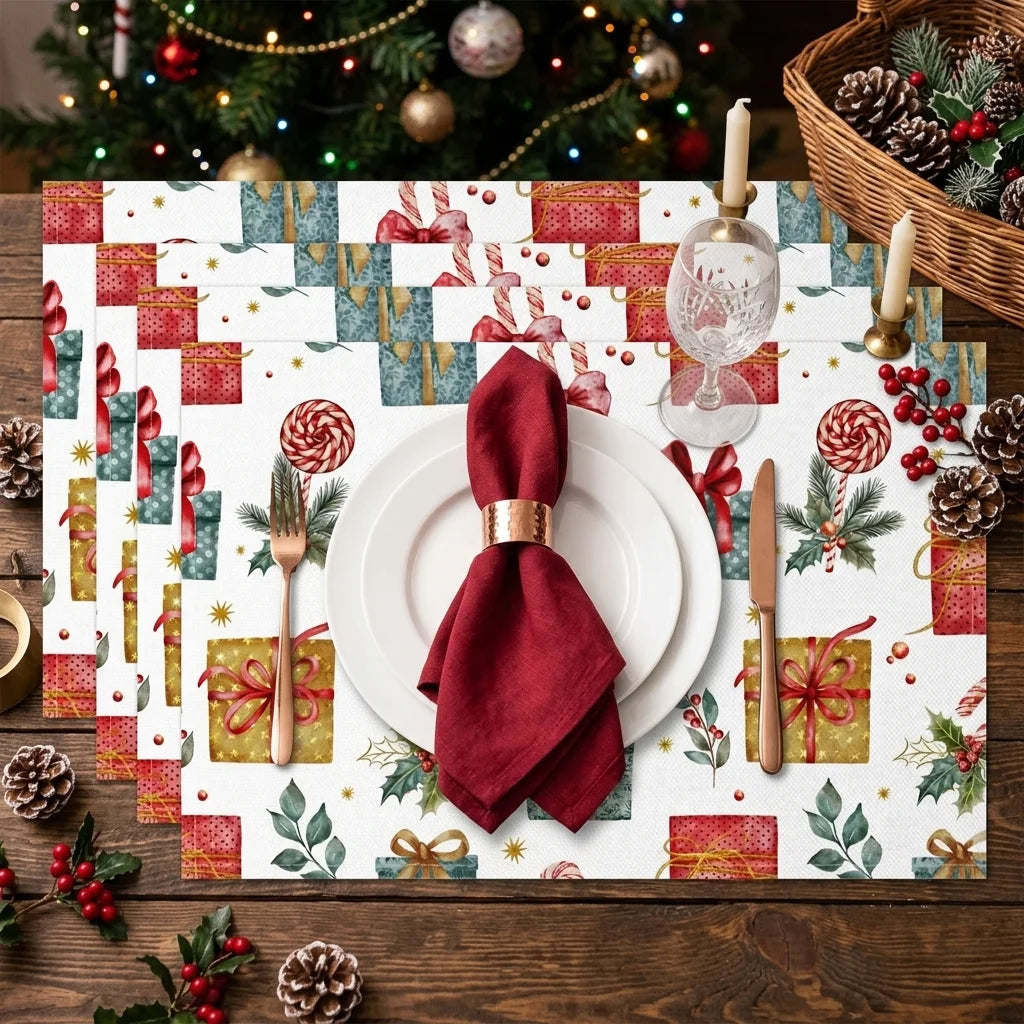 Set de Table Noël à Motifs Cadeaux