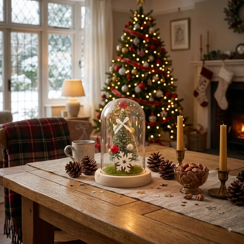 Mini Sapin Artificiel sous Cloche