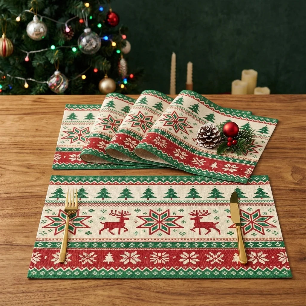 Set de Table en Lin Motifs Noël