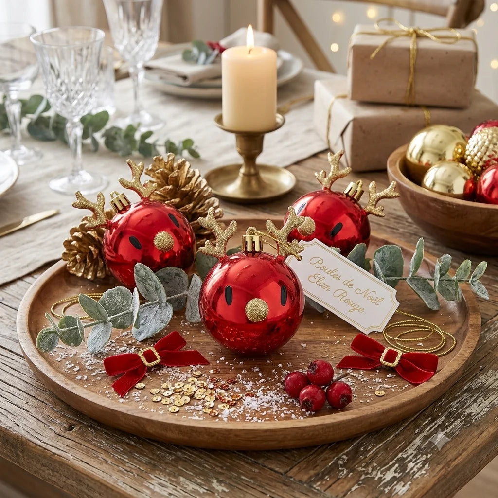 Boules de Noël Elan Rouge