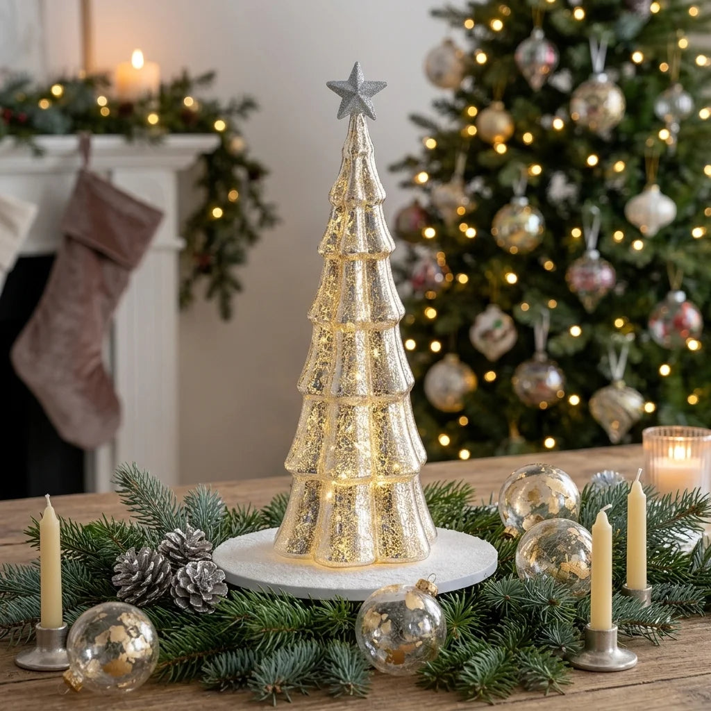 Sapin en Verre Décoratif Lumineux