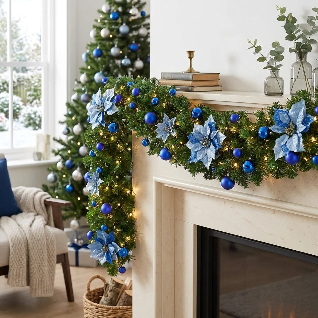 Guirlande Décorative à Fleurs Bleues