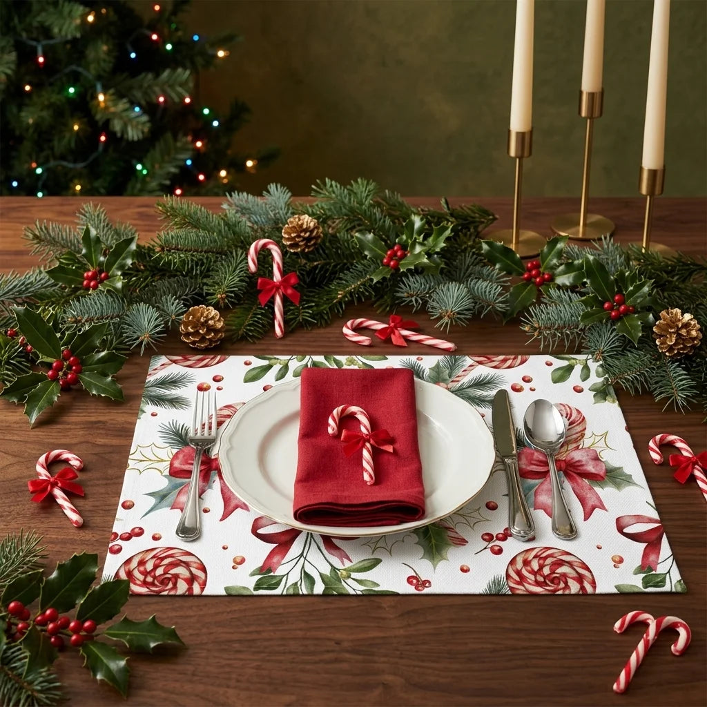 Set de Table Noël à Motifs Festifs