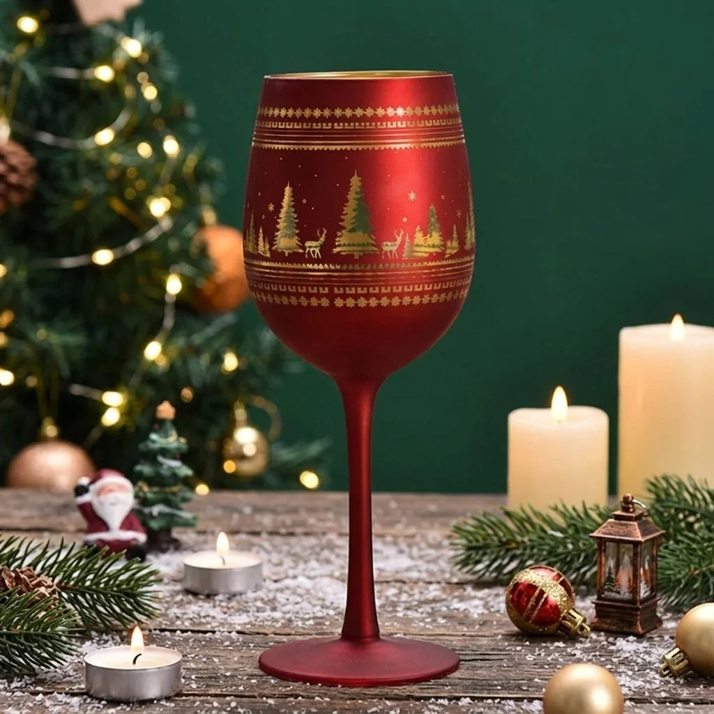 Verre à Pied Noël Rouge Elégant