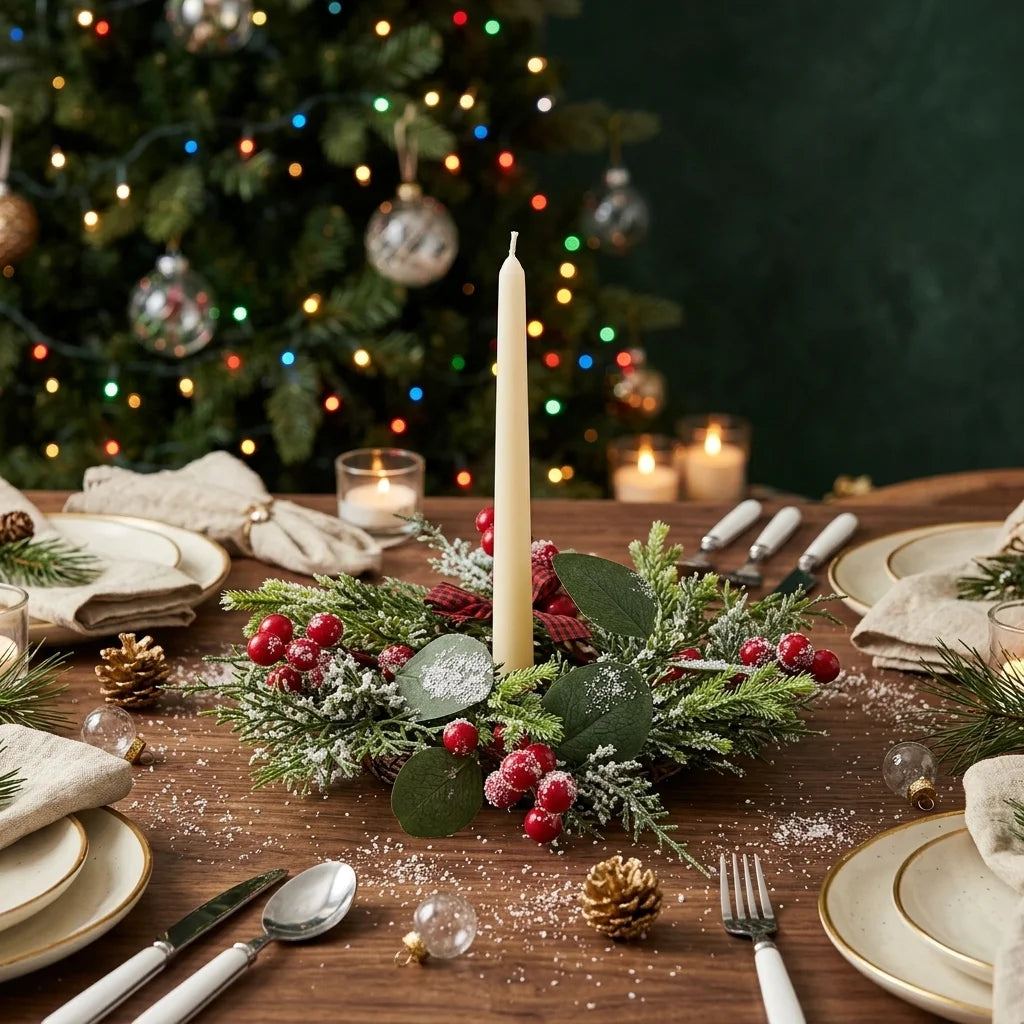 Couronne de Table Eucalyptus pour Bougie