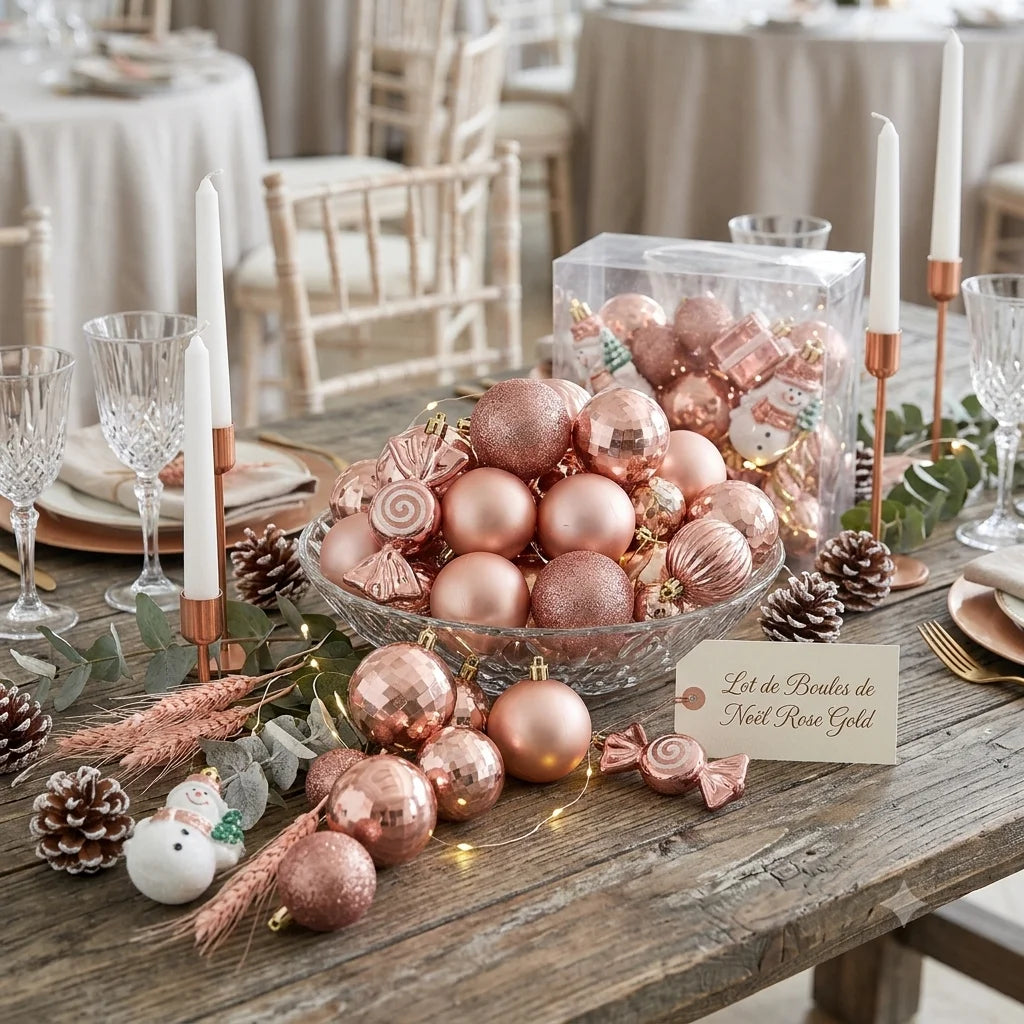 Boules de Sapin Rose Gold
