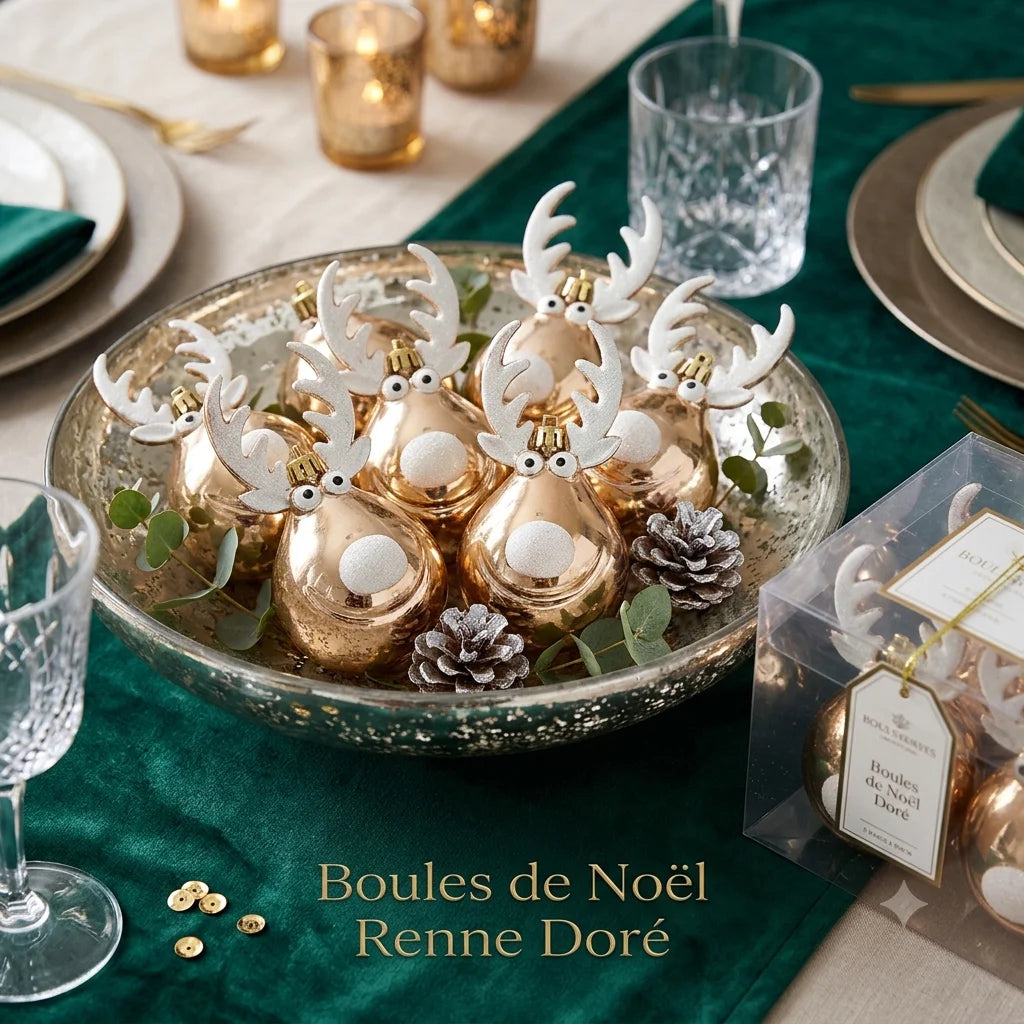 Boule de Noël Renne Doré