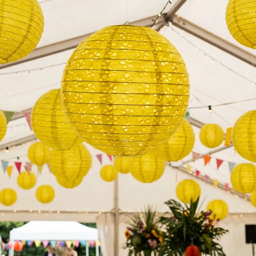 Lampion Mariage Jaune Original Minimaliste