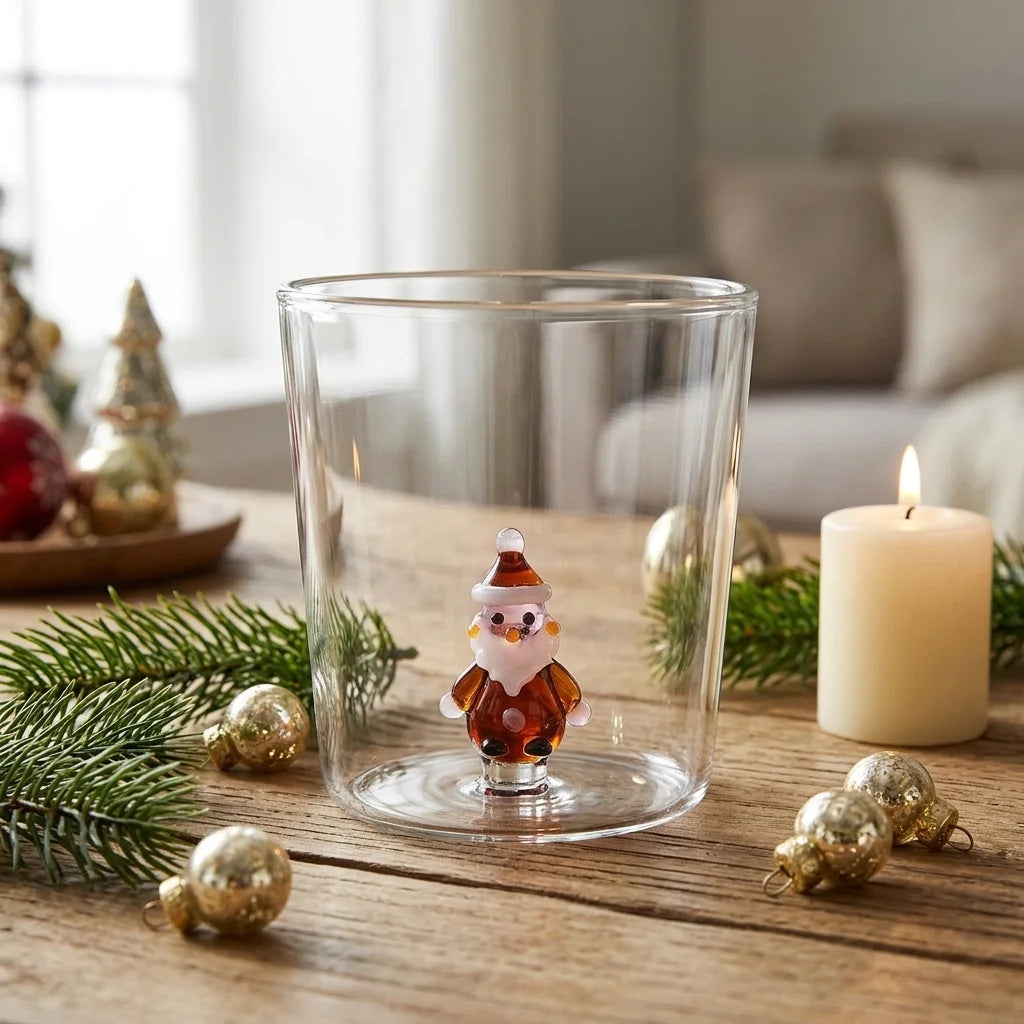 Verre Noël 3D Motif Père Noël