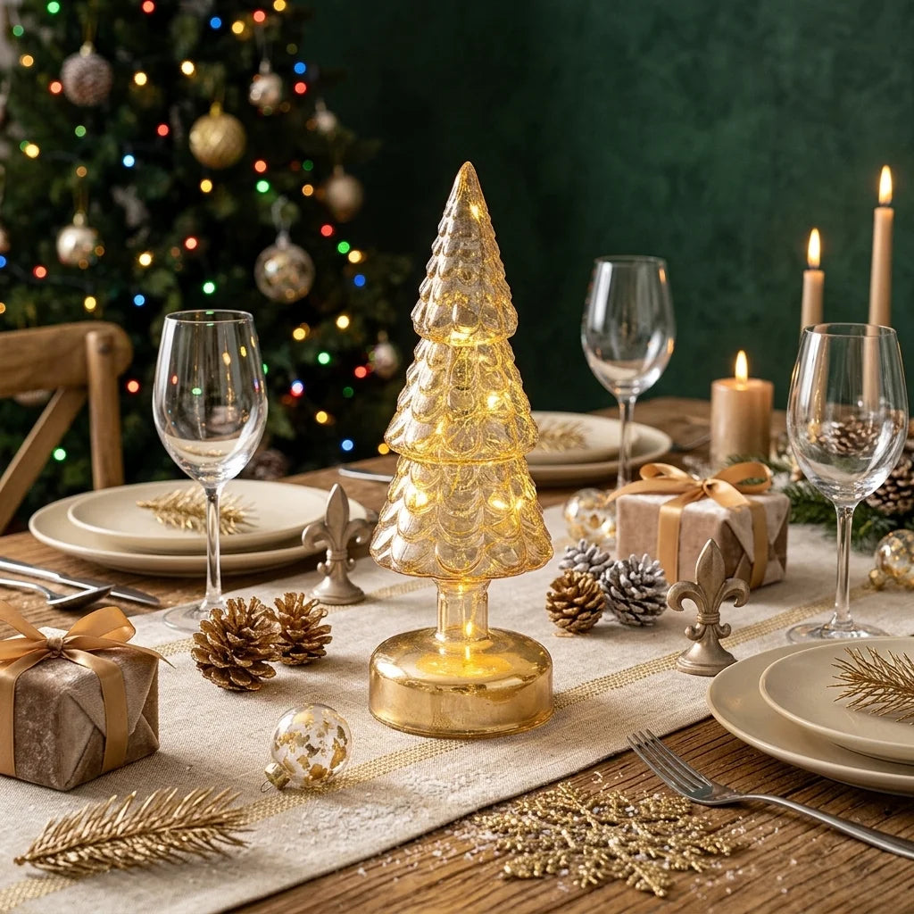 Sapin en Verre LED pour Table