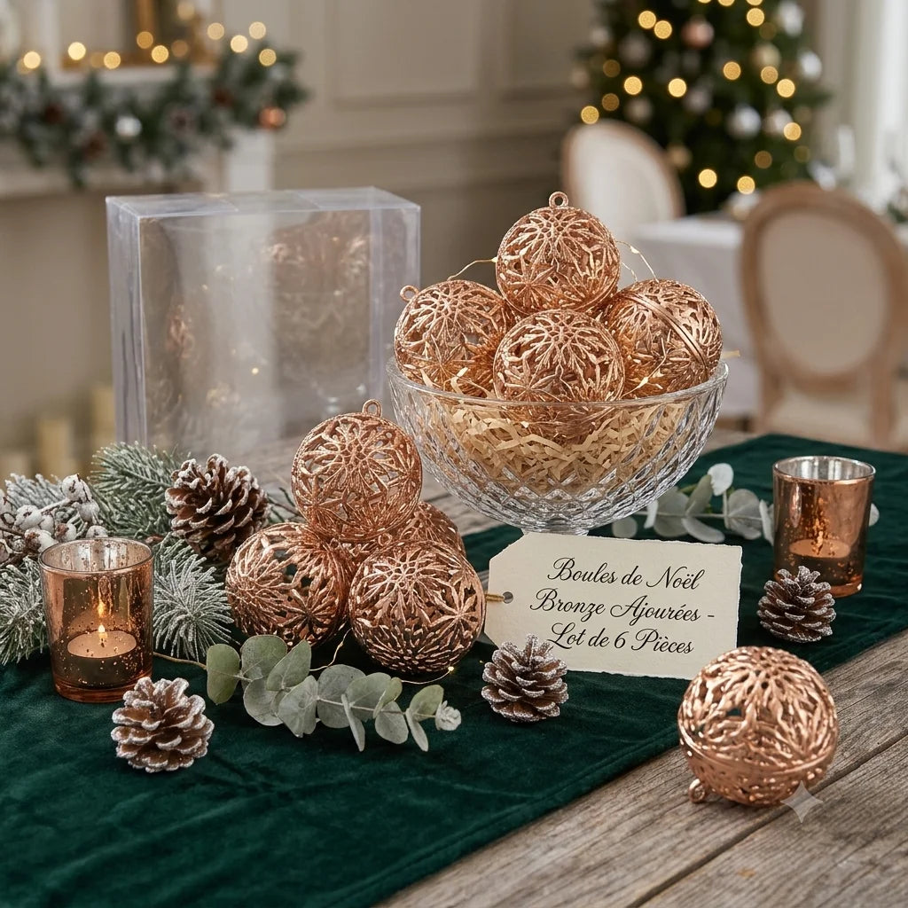 Boules de Noël Bronze Ajourées