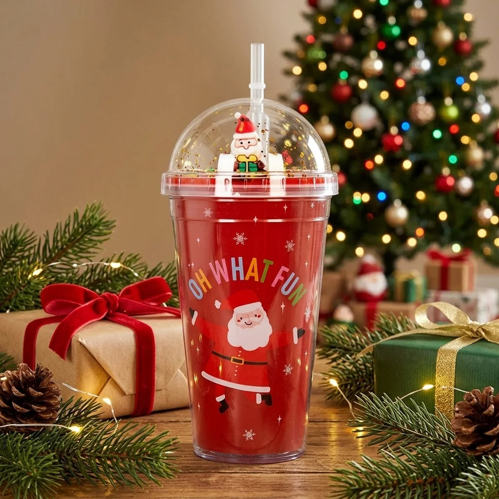 Gobelet Noël Rouge en Plastique Résistant