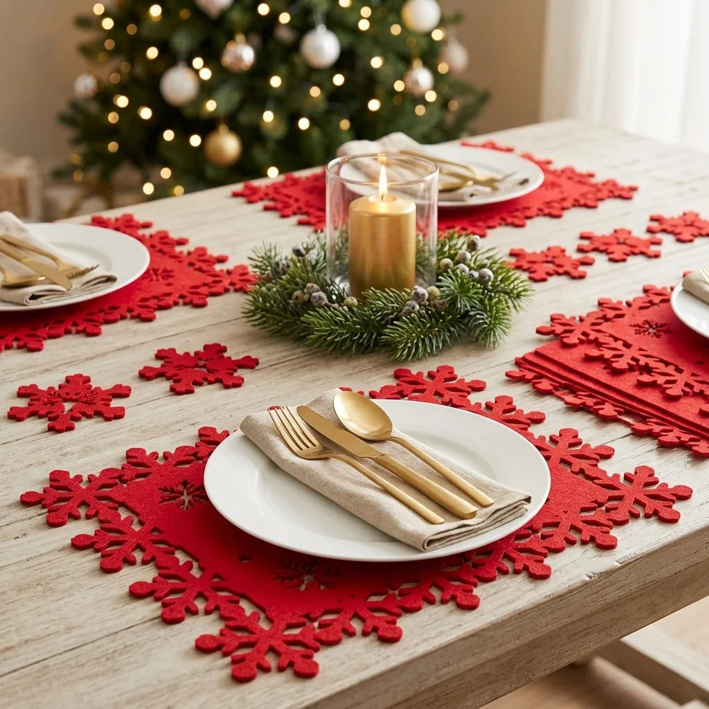 Ensemble de Set de Table Rennes Rouge