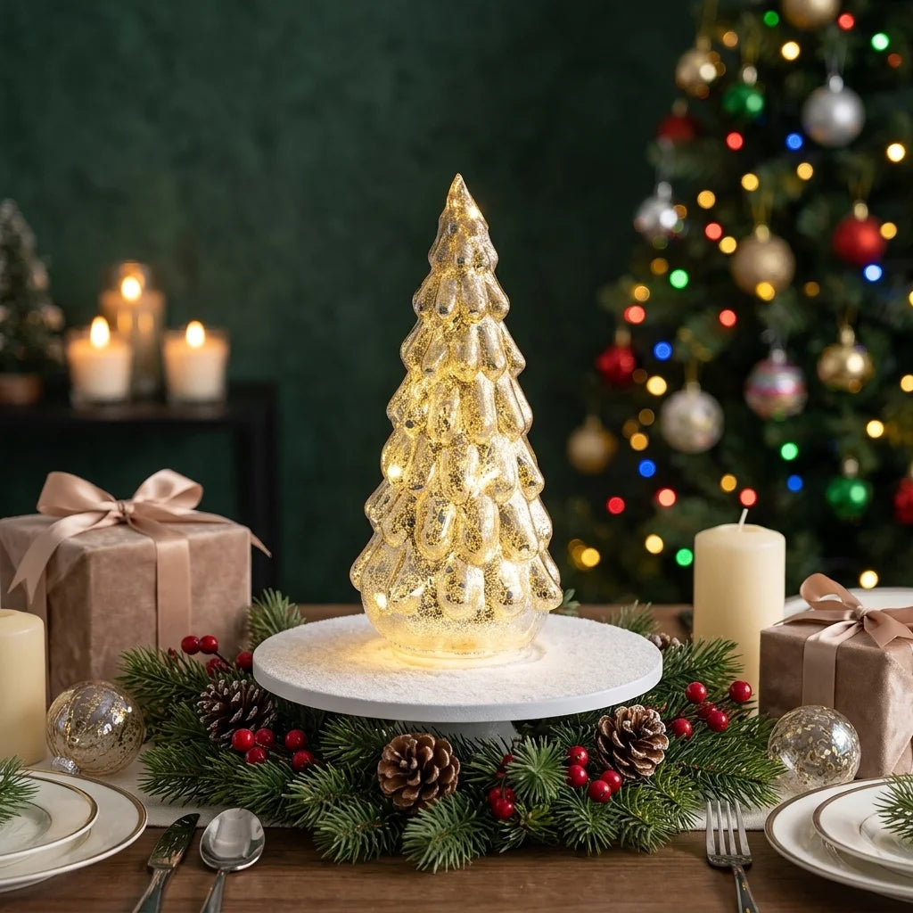 Sapin en Verre Décoratif à LED