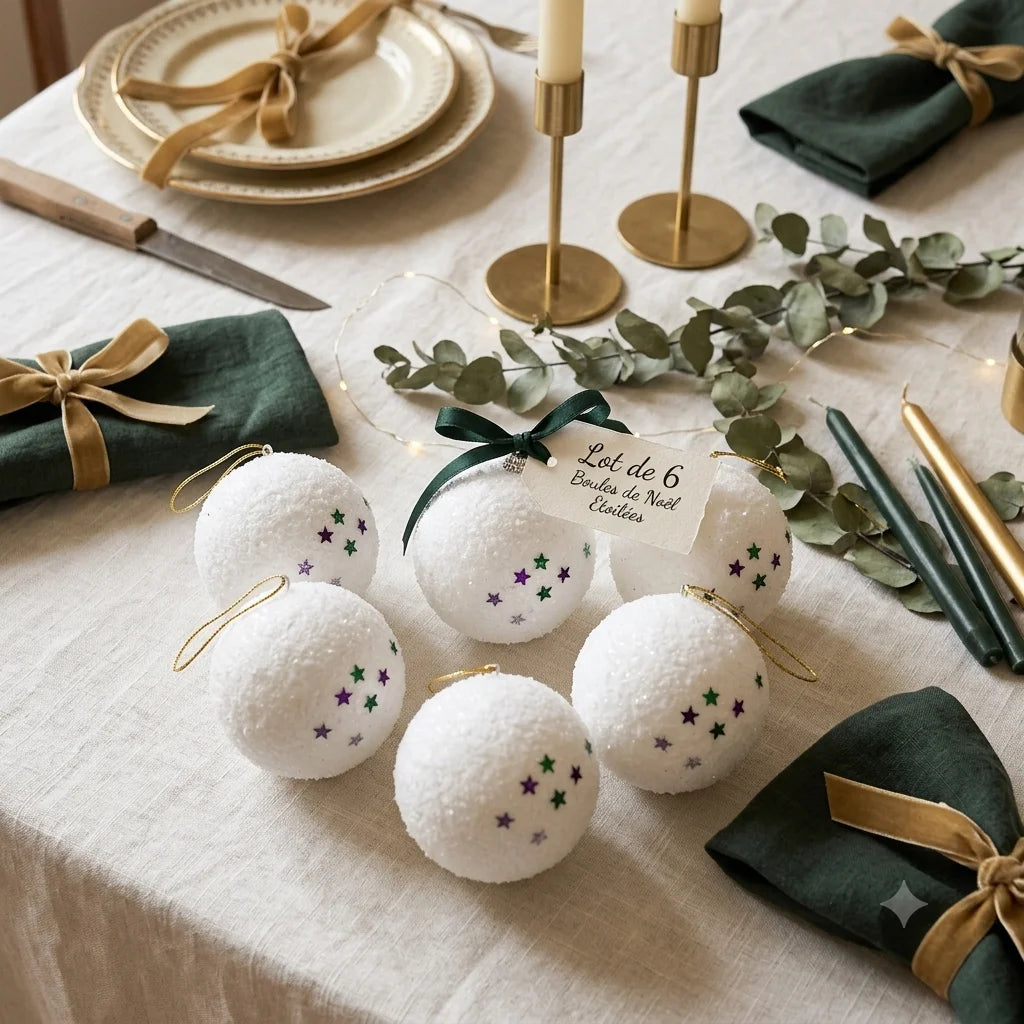 Boules de Noël en Mousse Etoilées