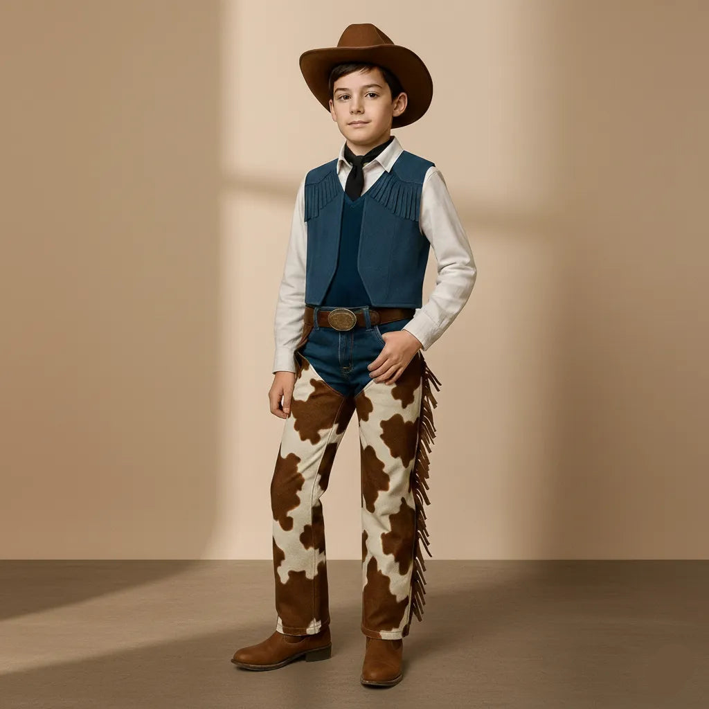 Gilet Cowboy Enfant Bleu